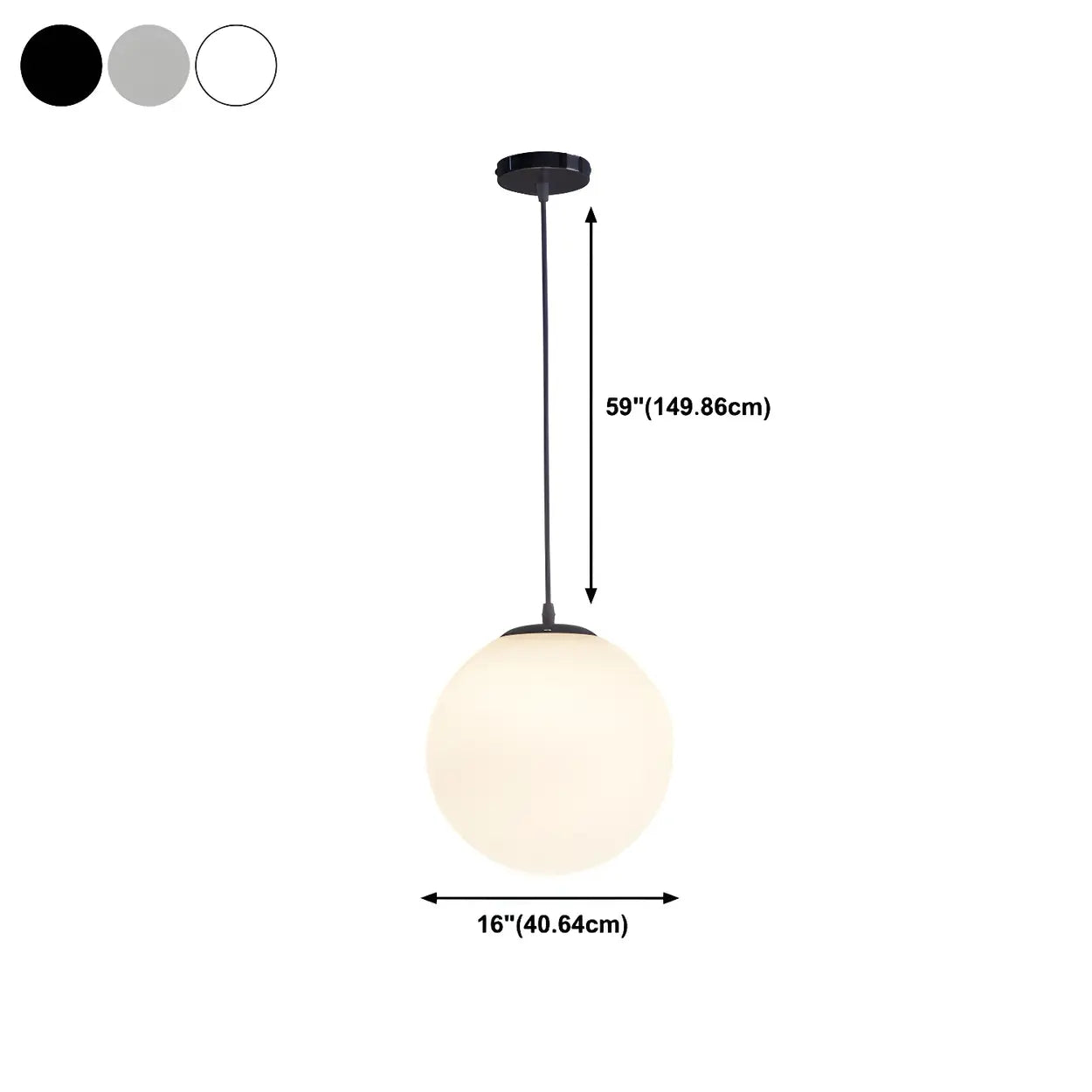 Moderne Witte Globe Hanglamp van Glas met Ronde Bolvorm in Diverse Maten voor Eetkamer en Woonkamer | Restfield