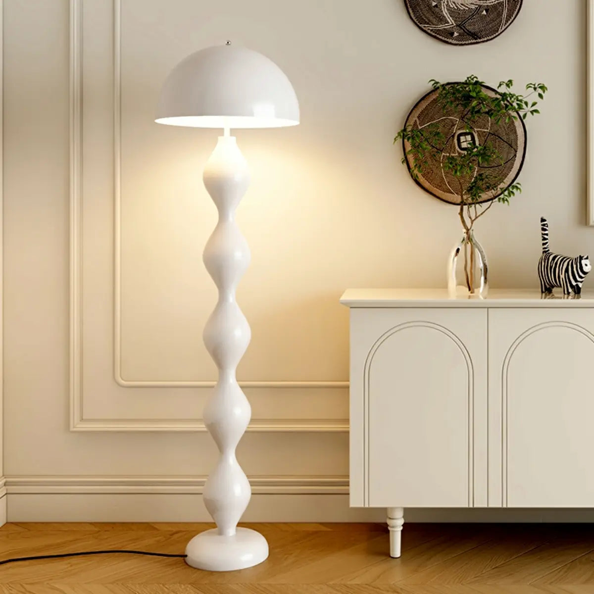 Moderne Mushroom Vloerlamp met Metalen Kap en 3 Lichtstanden – Scandinavische Design Staande Lamp met Voetschakelaar | Restfield