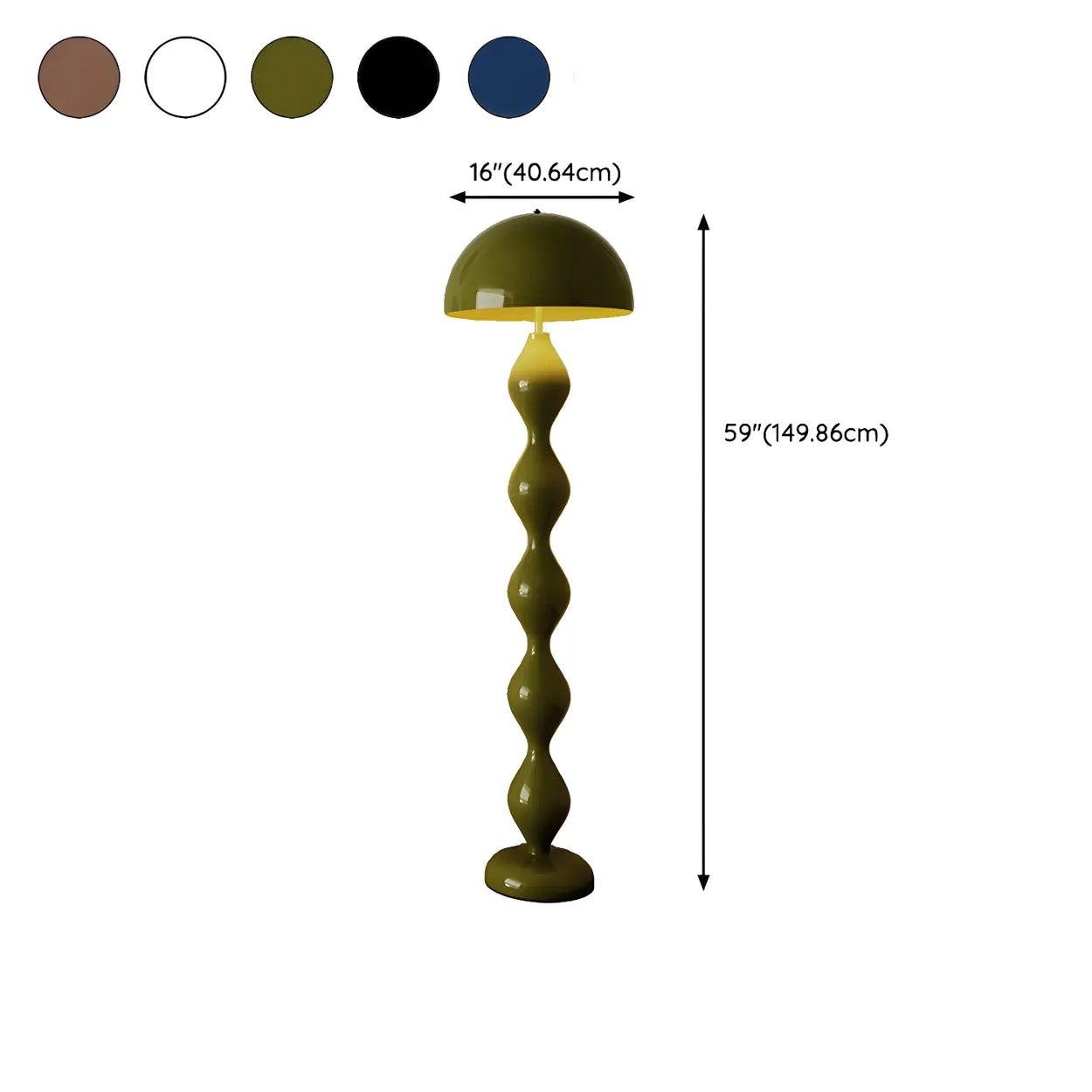 Moderne Mushroom Vloerlamp met Metalen Kap en 3 Lichtstanden – Scandinavische Design Staande Lamp met Voetschakelaar | Restfield