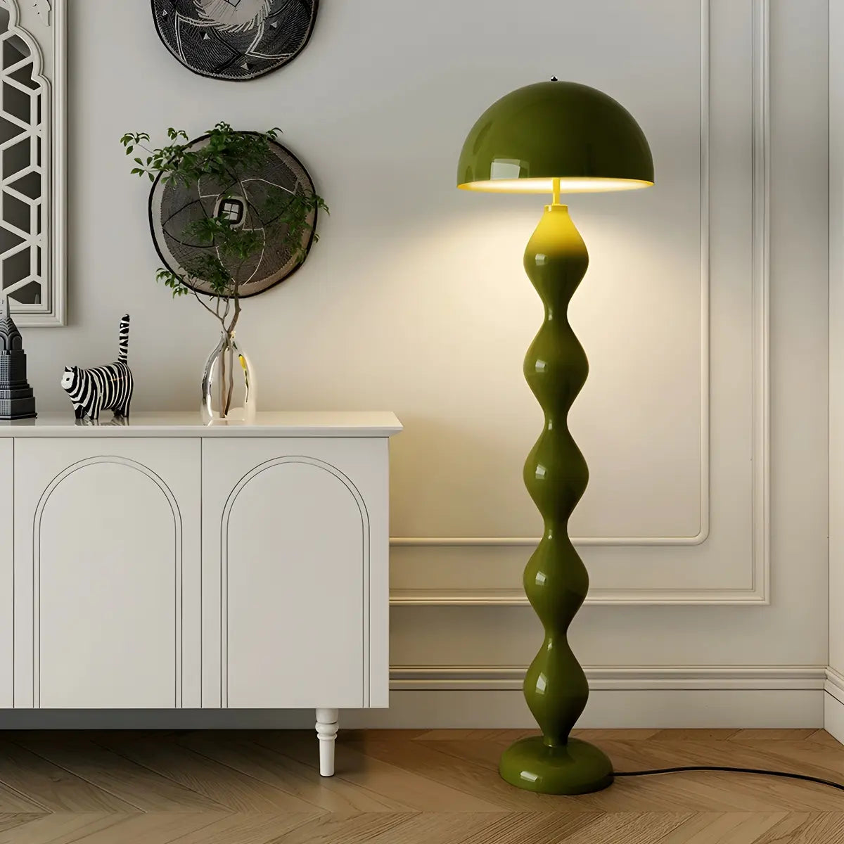 Moderne Mushroom Vloerlamp met Metalen Kap en 3 Lichtstanden – Scandinavische Design Staande Lamp met Voetschakelaar | Restfield