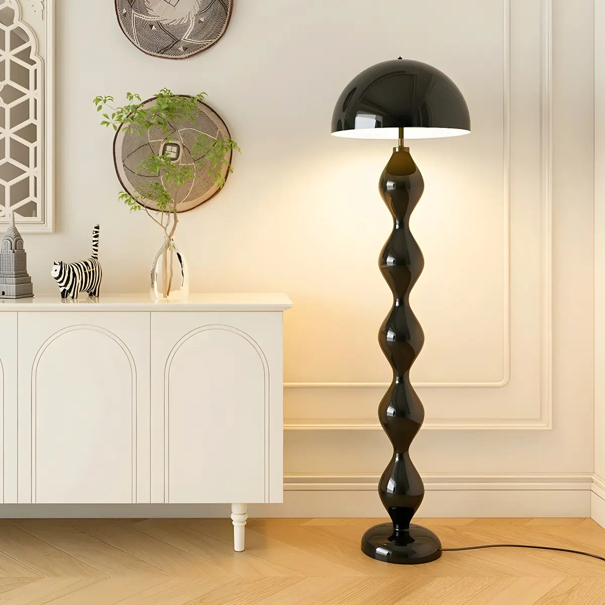 Moderne Mushroom Vloerlamp met Metalen Kap en 3 Lichtstanden – Scandinavische Design Staande Lamp met Voetschakelaar | Restfield