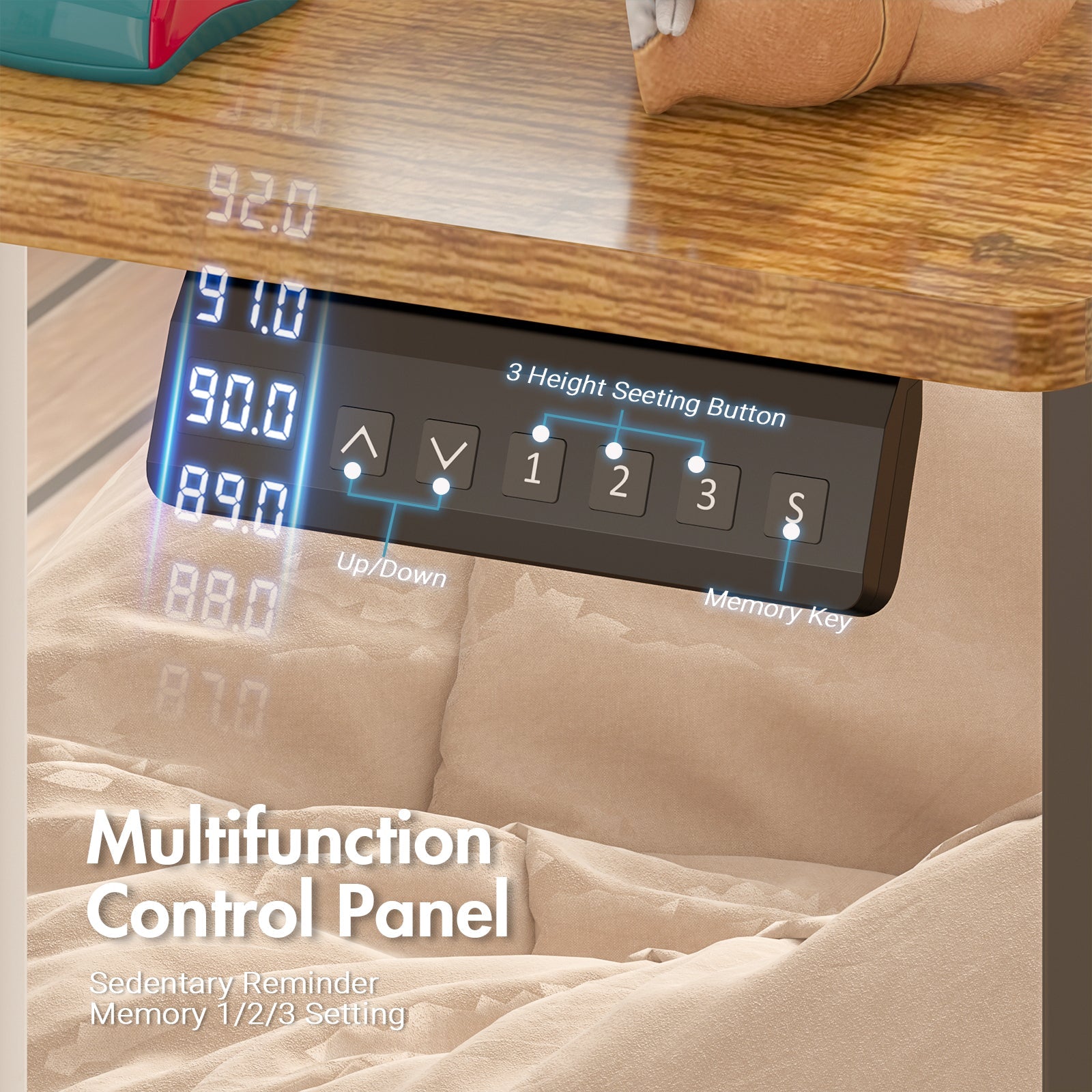 Elektrisch Verstelbaar Zit Sta Bureau 120x60 cm met Lades, USB Poorten en Geheugenfunctie – Walnoot Zwart Frame | Restfield