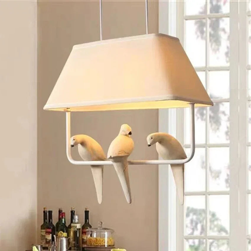 Vogel Hanglamp Met Kap Beige E27 Decoratief Woonkamer Eetkamer | Restfield