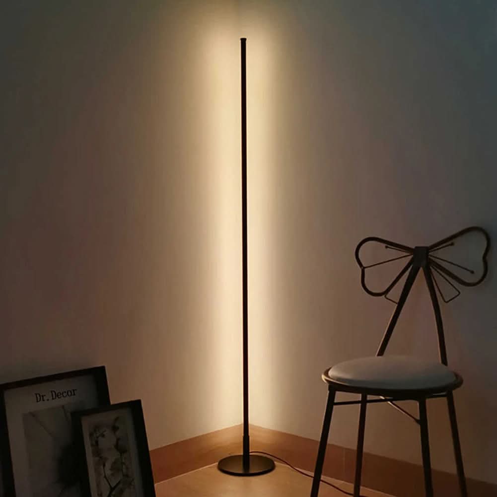 LED Vloerlamp Modern Minimalistisch Slank 140cm Metaal Zwart Warm Wit 20W Staande Lamp Woonkamer | Restfield