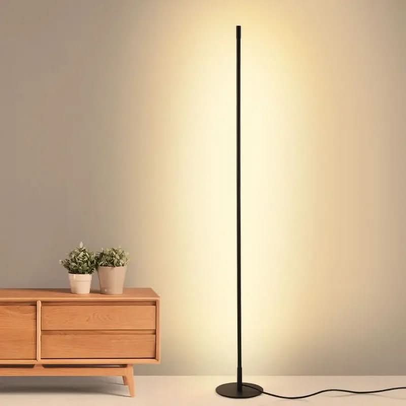 LED Vloerlamp Modern Minimalistisch Slank 140cm Metaal Zwart Warm Wit 20W Staande Lamp Woonkamer | Restfield