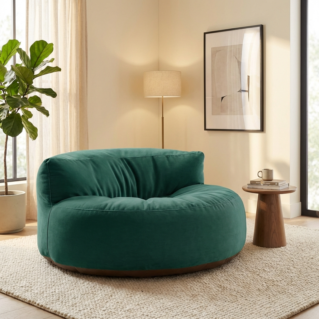 Wagrex - Zitzak Loveseat Zacht Fluwelen Stof