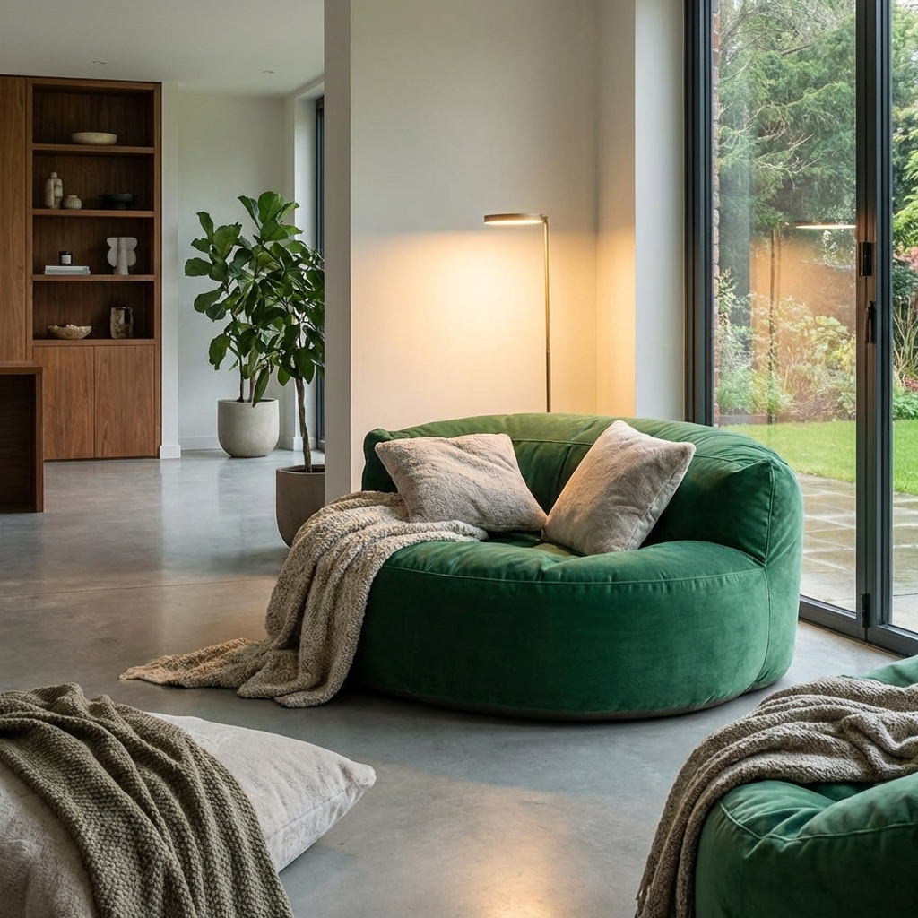 Wagrex - Zitzak Loveseat Zacht Fluwelen Stof