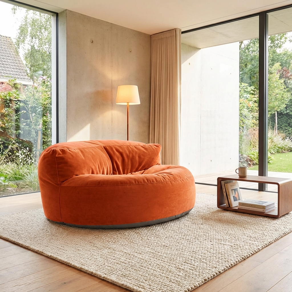 Wagrex - Zitzak Loveseat Zacht Fluwelen Stof