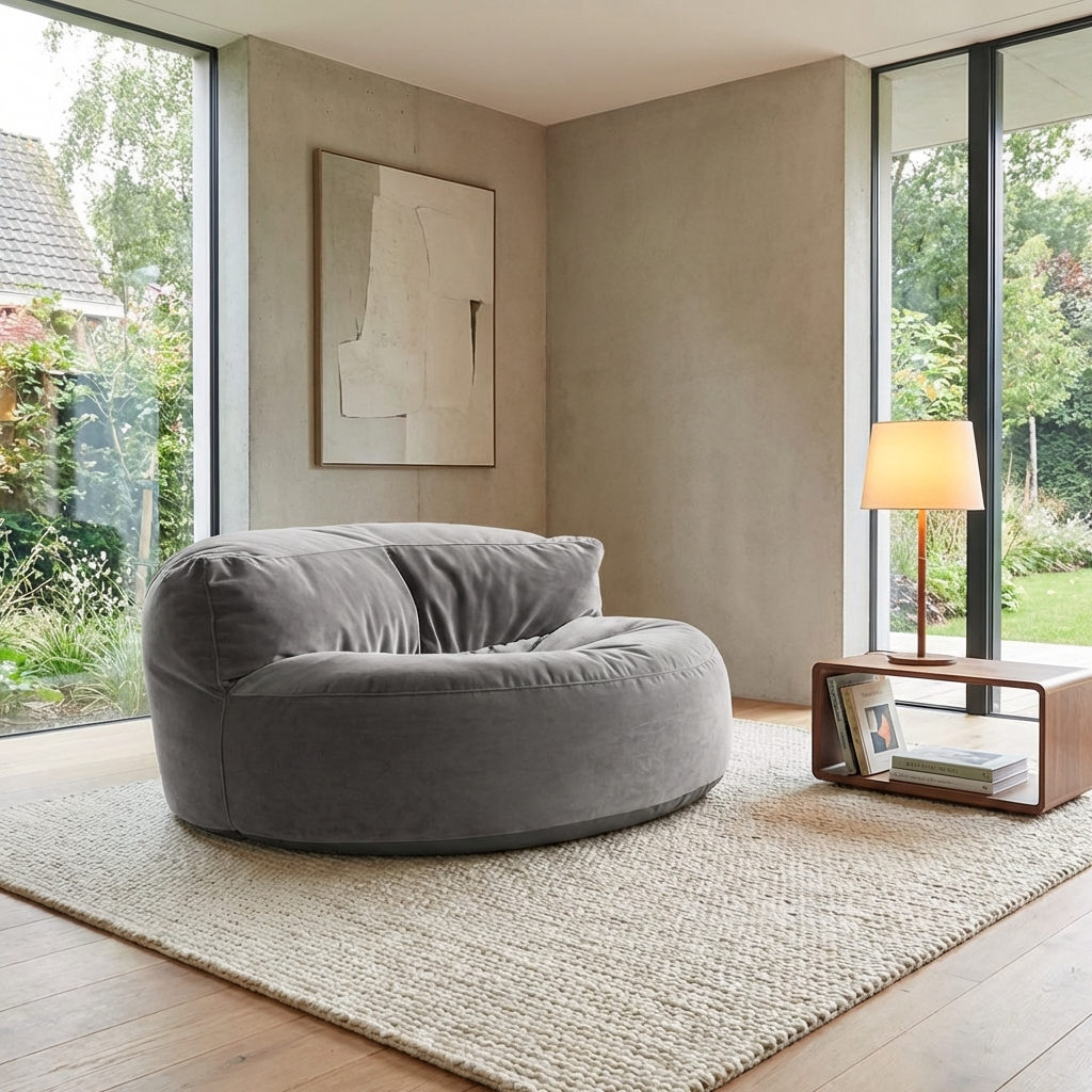 Wagrex - Zitzak Loveseat Zacht Fluwelen Stof