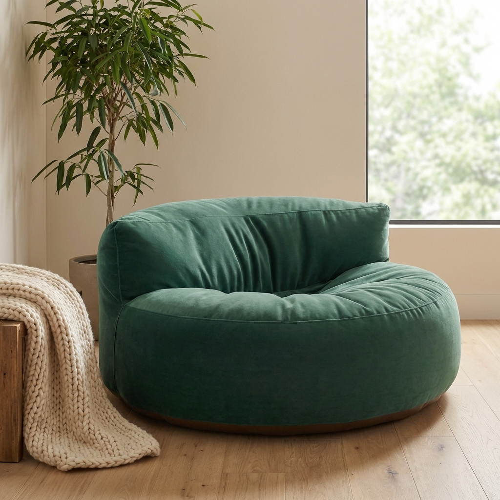 Wagrex - Zitzak Loveseat Zacht Fluwelen Stof