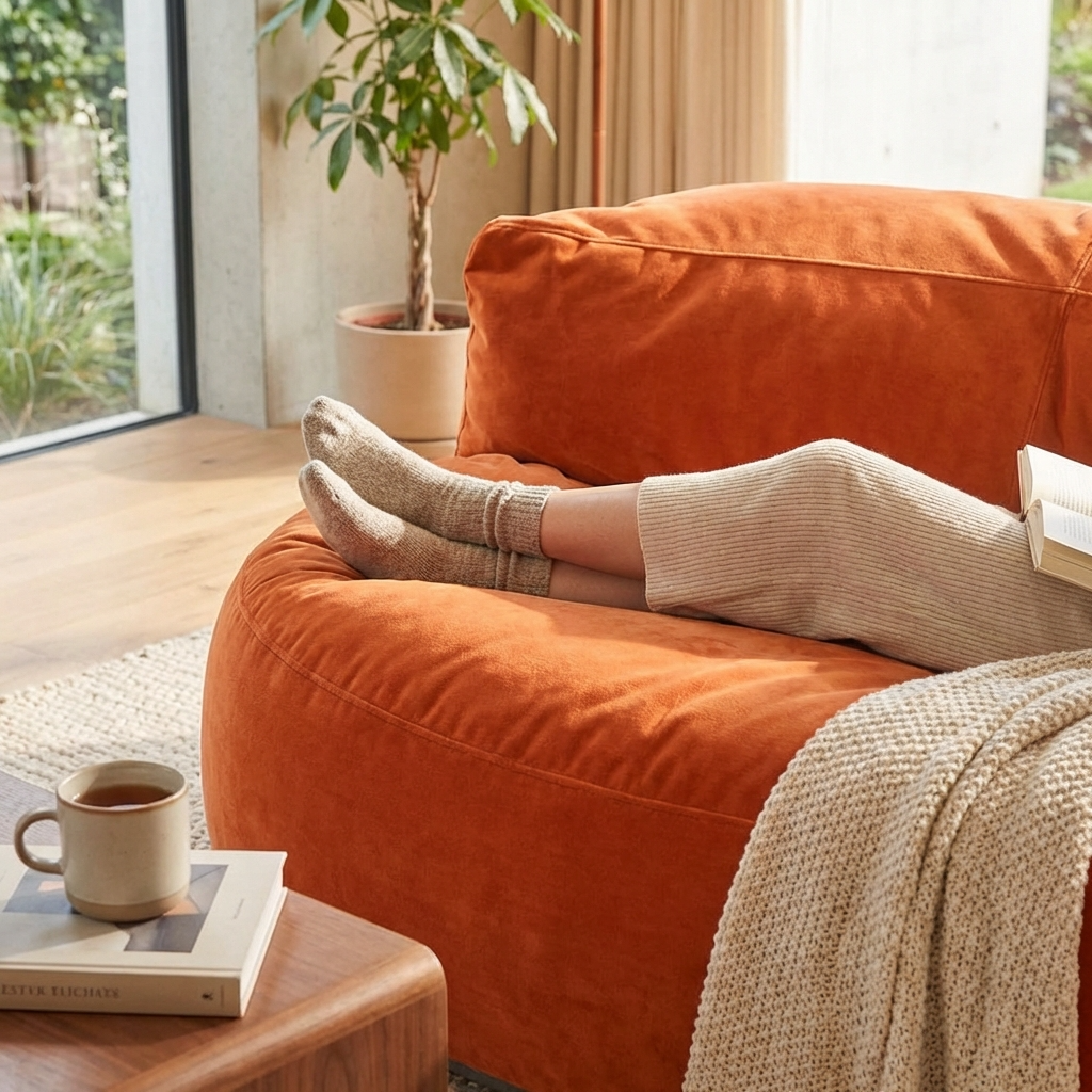 Wagrex - Zitzak Loveseat Zacht Fluwelen Stof