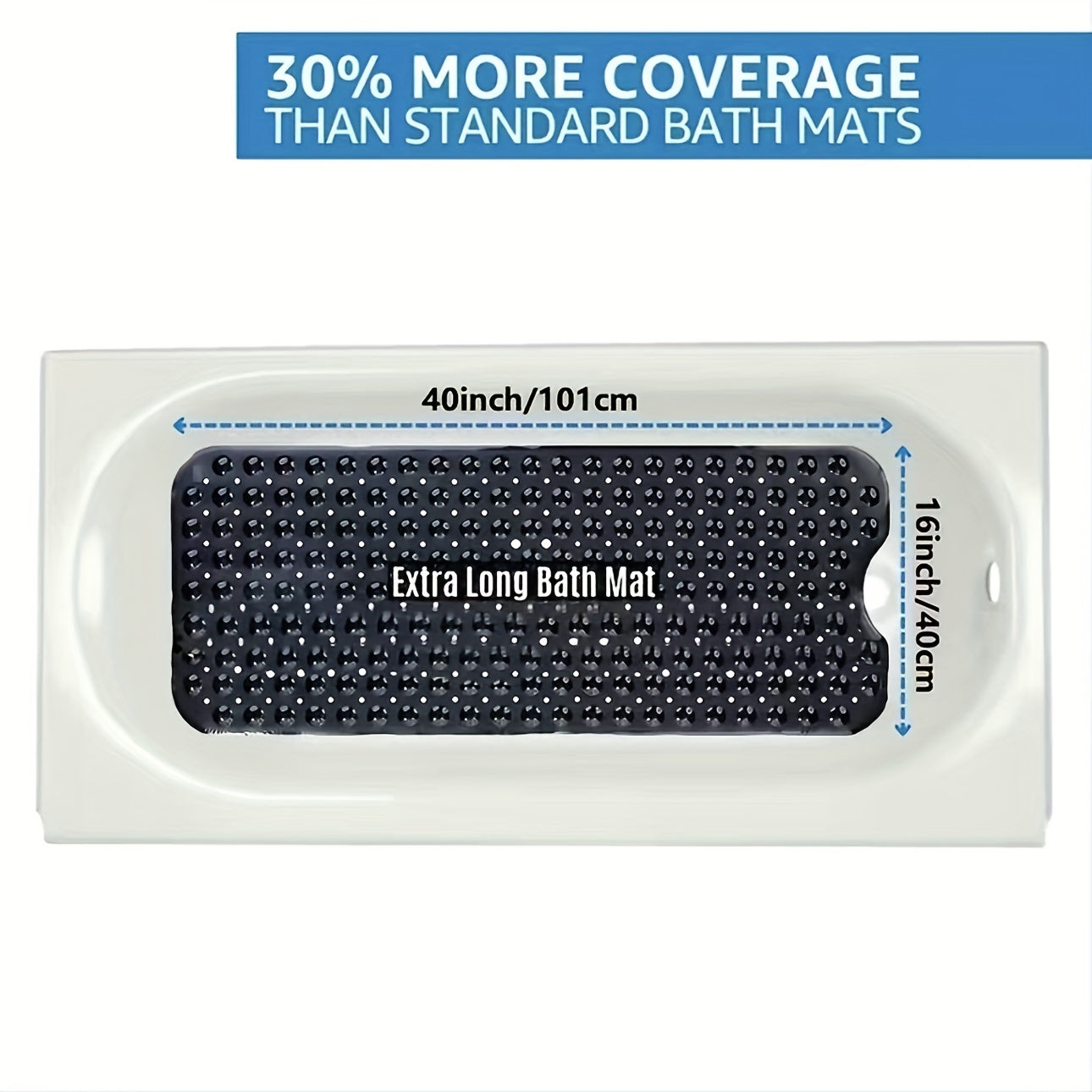 Antislip Badmat XL voor Douche en Bad – Extra Lange Veiligheidsbadmat met Zuignappen | Restfield