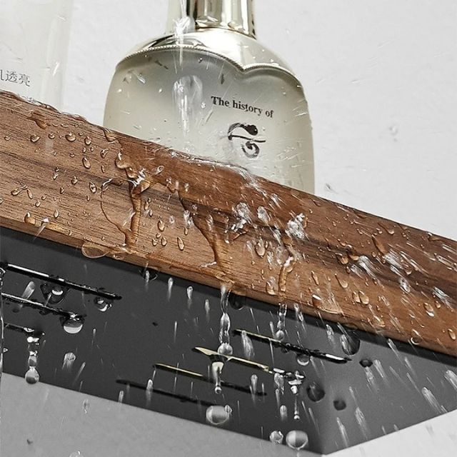 Badkamer wandplank van massief hout – Zonder boren, natuurlijk design | Restfield