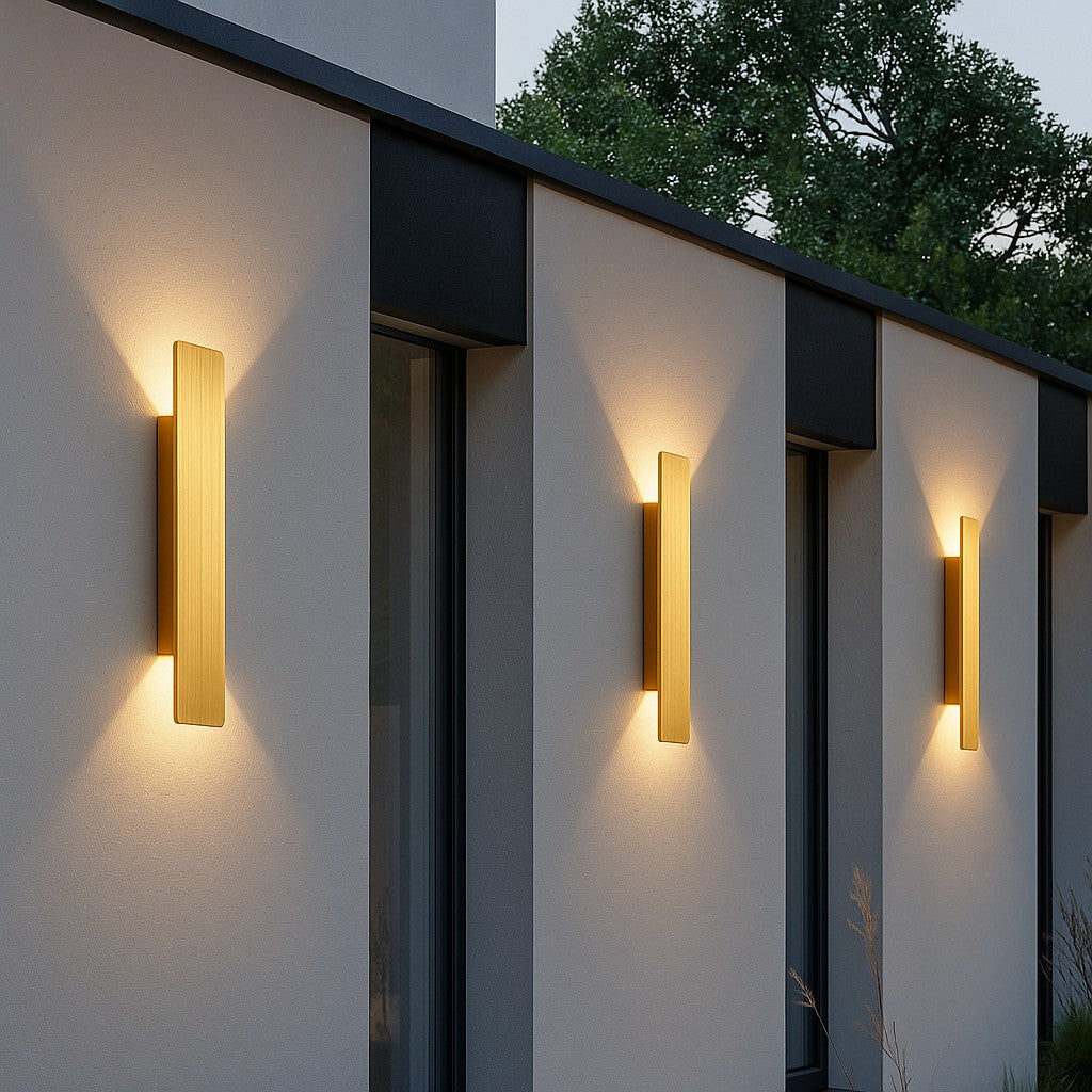 Gouden Buiten Wandlamp LED Waterdicht Aluminium Gevelverlichting Modern | Restfield