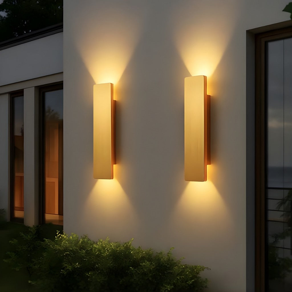 Gouden Buiten Wandlamp LED Waterdicht Aluminium Gevelverlichting Modern | Restfield