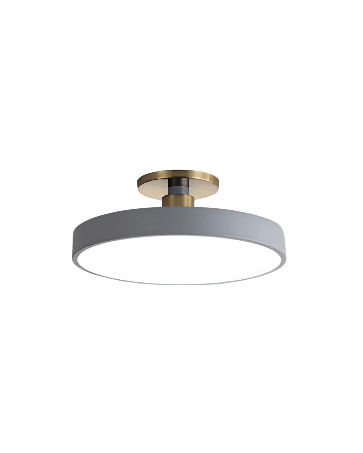 Moderne ronde plafondlamp met goud detail en acryl diffuser – minimalistische semi flush design verlichting voor woonkamer en slaapkamer | Restfield