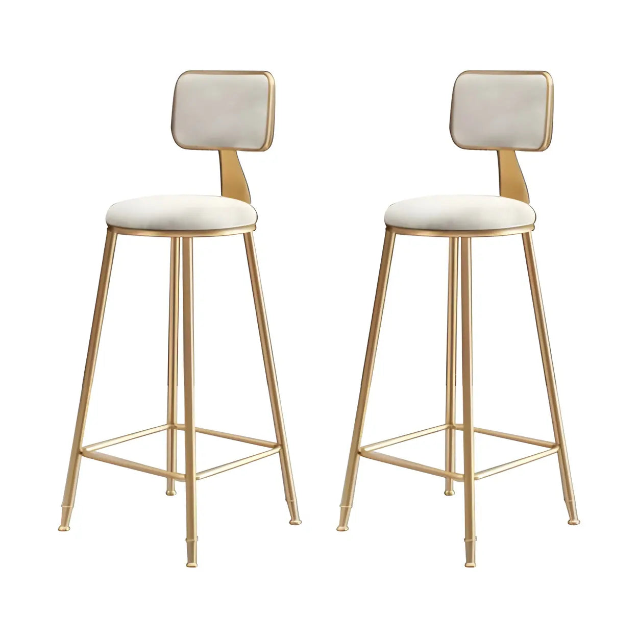 Luxe Velvet Barkruk met Rugleuning en Goudkleurig Metalen Onderstel – Moderne Glam Barstoel voor Keukeneiland en Thuisbar | Restfield