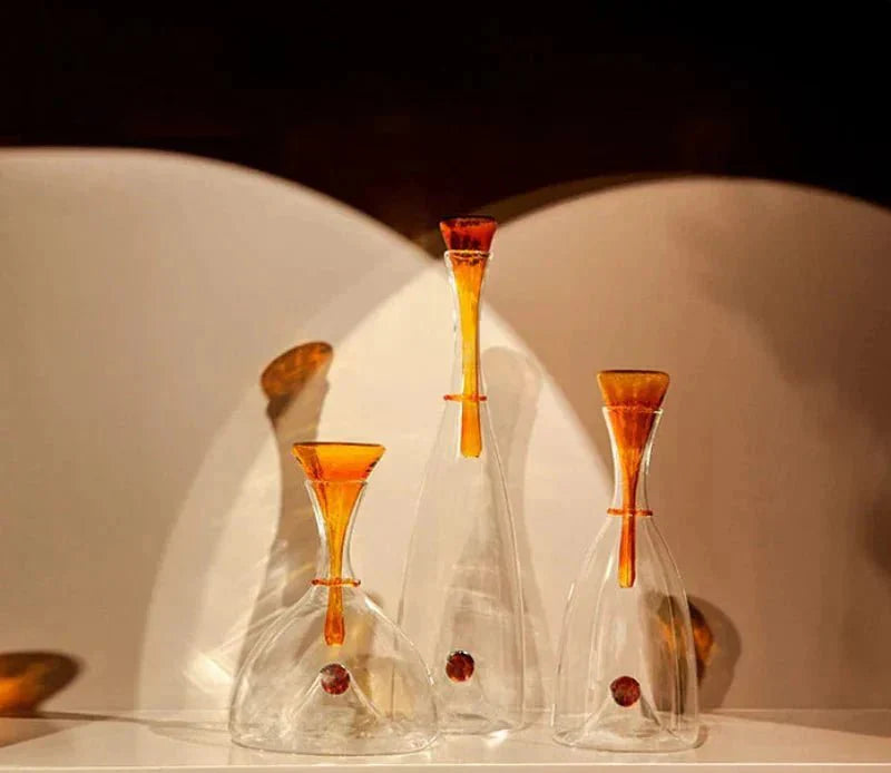 Glazen Karaf Mondgeblazen Decoratieve Stop Amber Blauw Loodvrij Vaatwasmachinebestendig Eettafel Woonkamer | Restfield