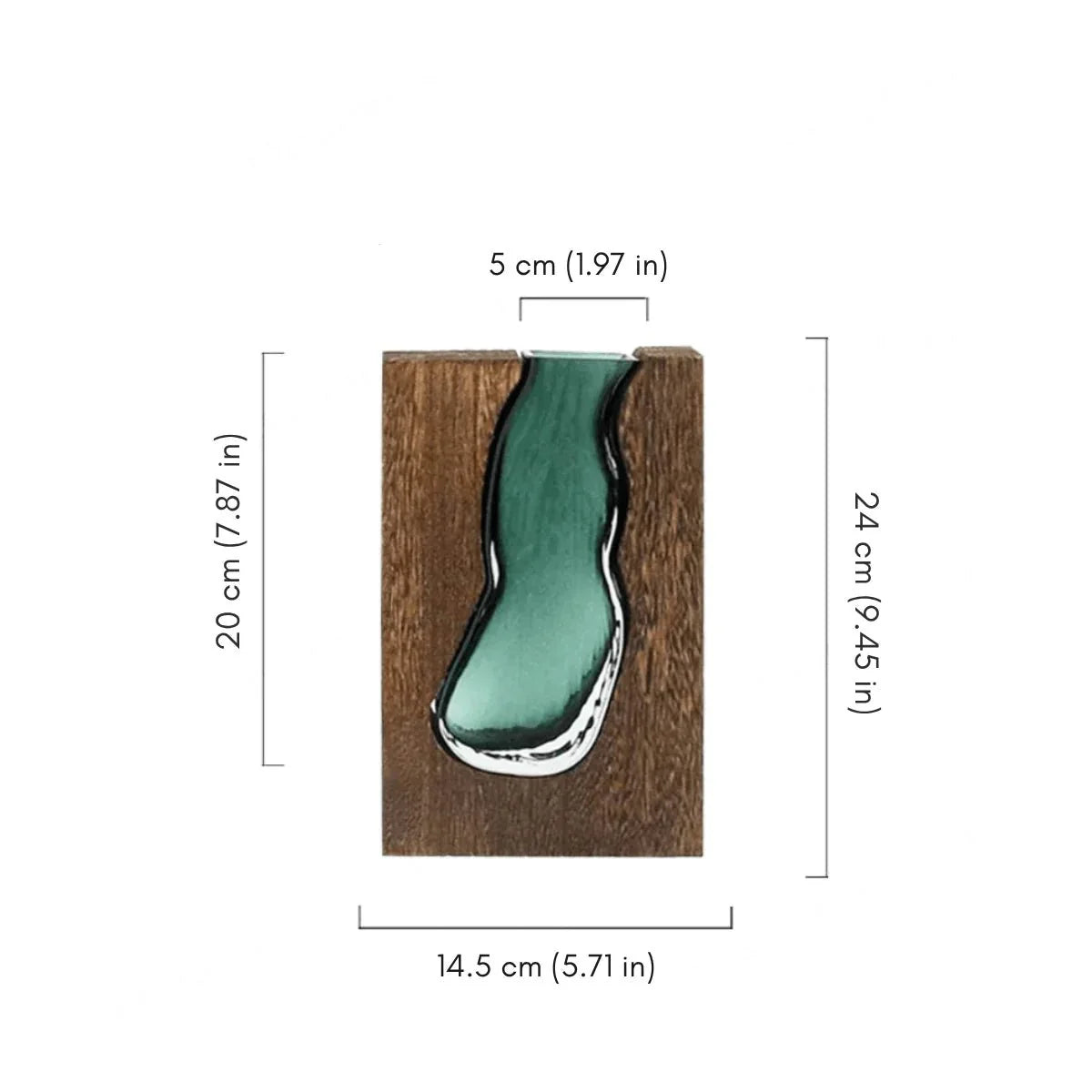 Houten Vaas Met Glazen Inzet Voor Bloemen En Woondecoratie | Restfield