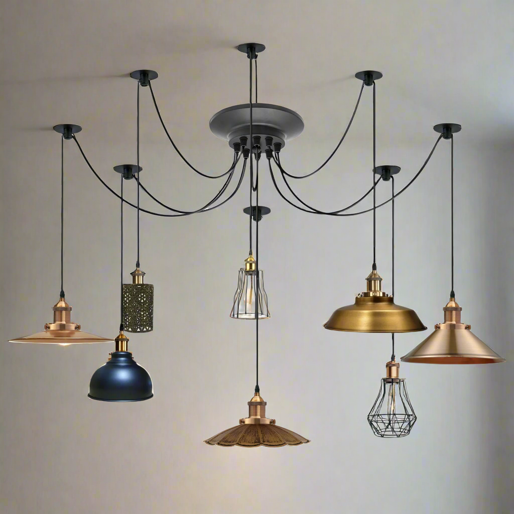 Hanglamp Spin Vintage Metaal Dimbaar E27 Meerkoppig Industrieel Sfeerverlichting Woonkamer