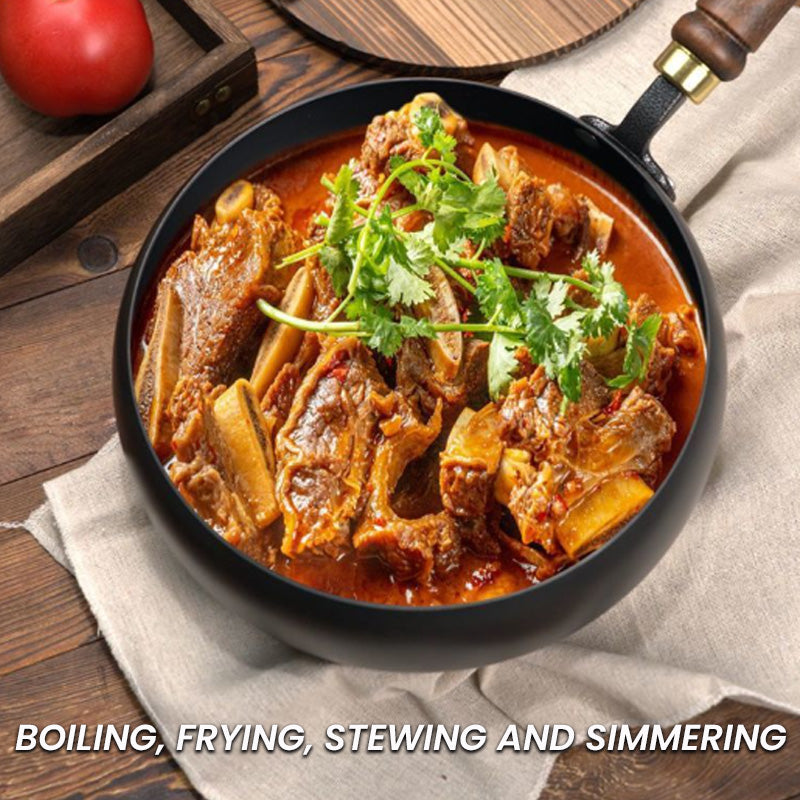 Gietijzeren Wokpan Met Deksel Zwart Oven Geschikt 24cm | Restfield