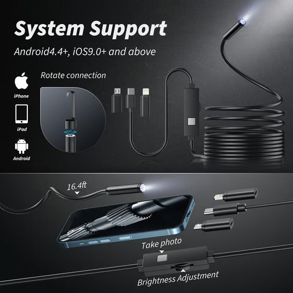 Inspectiecamera Telefoon 1080P HD 5 Meter Kabel LED Endoscoop | Restfield