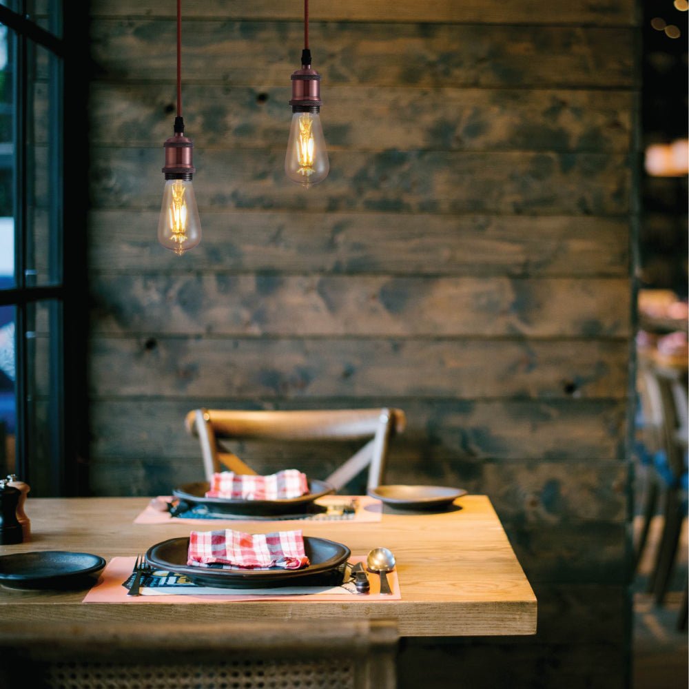 Hanglamp Vintage Industrieel Retro E27 Antiek Rood Brons Goud Nikkel Dimbaar Verstelbaar | Restfield