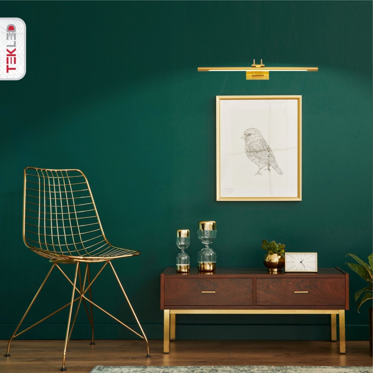 Spiegellamp LED Warm Wit 3000K 8W 64cm Goud Nikkel Messing Chroom Schilderijlamp Wandlamp