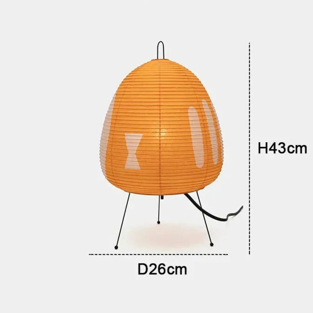 Tafellamp Rijstpapier Japans Design Retro Met IJzeren Voet 47cm E27 | Restfield