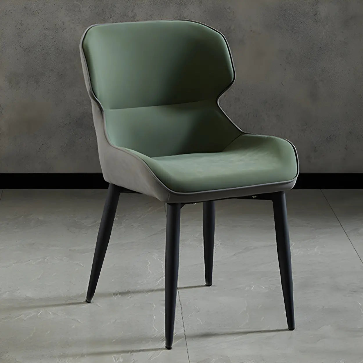 Moderne Leren Wingback Eetkamerstoel met Zwart Metalen Poten – Scandinavische Design Stoel voor Eetkamer of Kantoor | Restfield