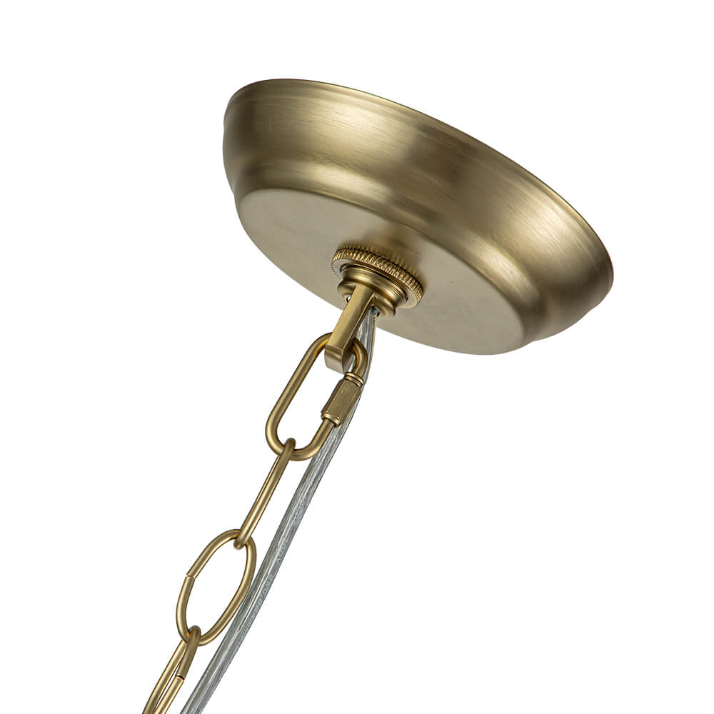 Moderne Glazen Kroonluchter met Geribbelde Bollen voor Eetkamer & Woonkamer | Restfield