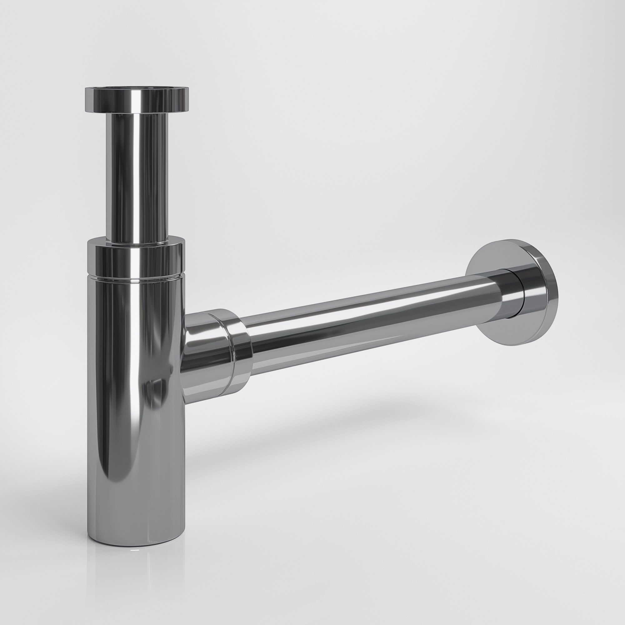 Sifon Wastafel Rond Chroom Glanzend Design Afvoer Badkamer Inkortbaar Complete Set