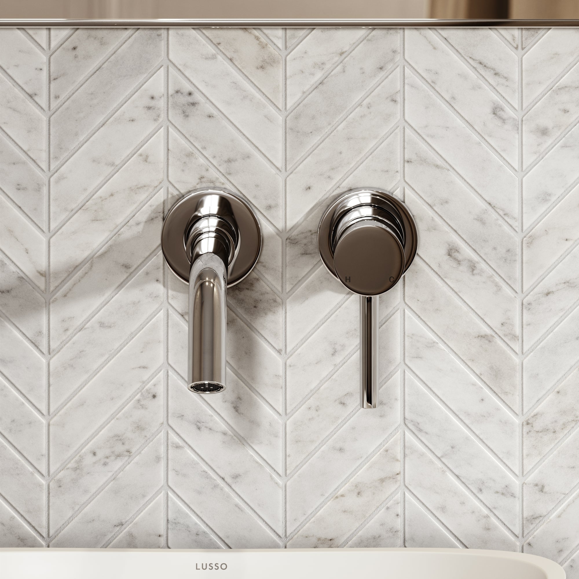 Wandkraan Wastafel Chroom Muurmontage 200mm Mengkraan Luxe Badkamer Keramisch WRAS