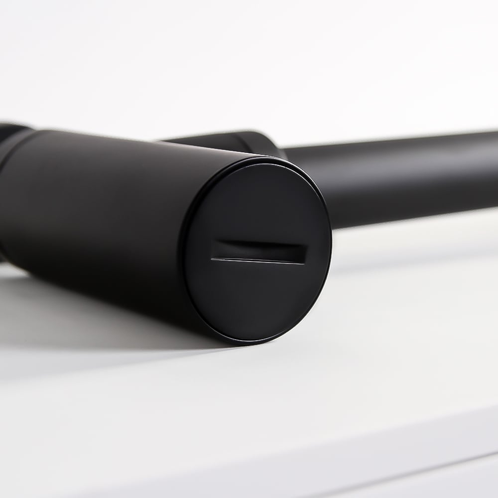 Sifon Wastafel Rond Mat Zwart Design Afvoer Badkamer Luxe Inkortbaar Complete Set