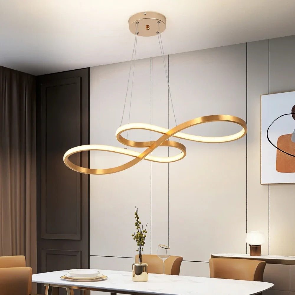 Hanglamp LED Ringen Dimbaar Afstandsbediening Aluminium Eetkamer Woonkamer Modern