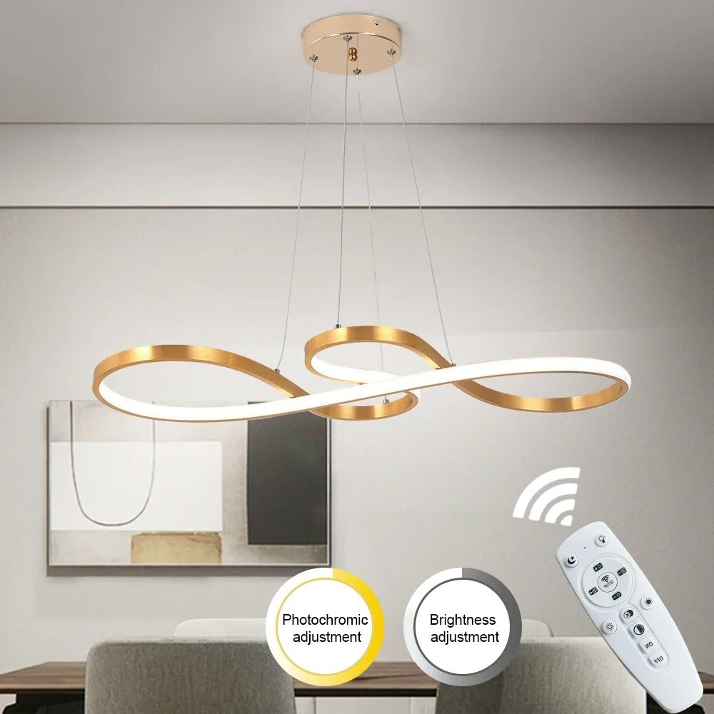 Hanglamp LED Ringen Dimbaar Afstandsbediening Aluminium Eetkamer Woonkamer Modern