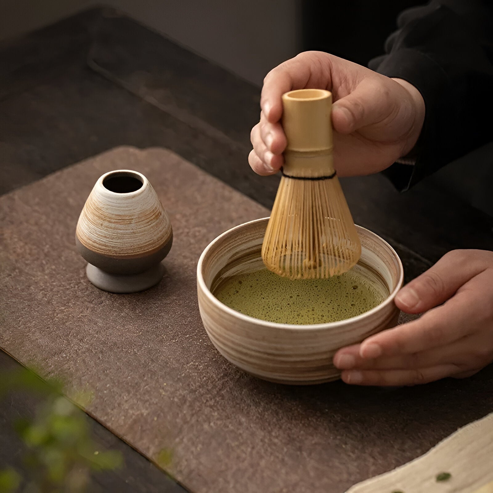 Matcha Set 4 Delig Keramiek Met Bamboe Klopper | Restfield