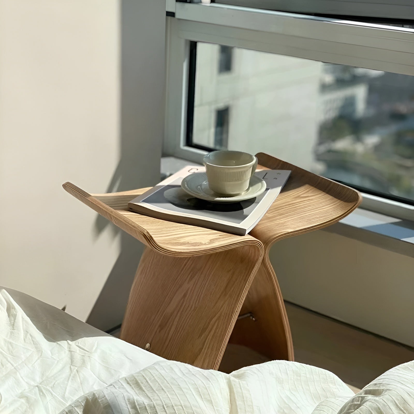 Houten Krukje Massief Hout – Design Bijzettafel & Nachttafeltje | Restfield