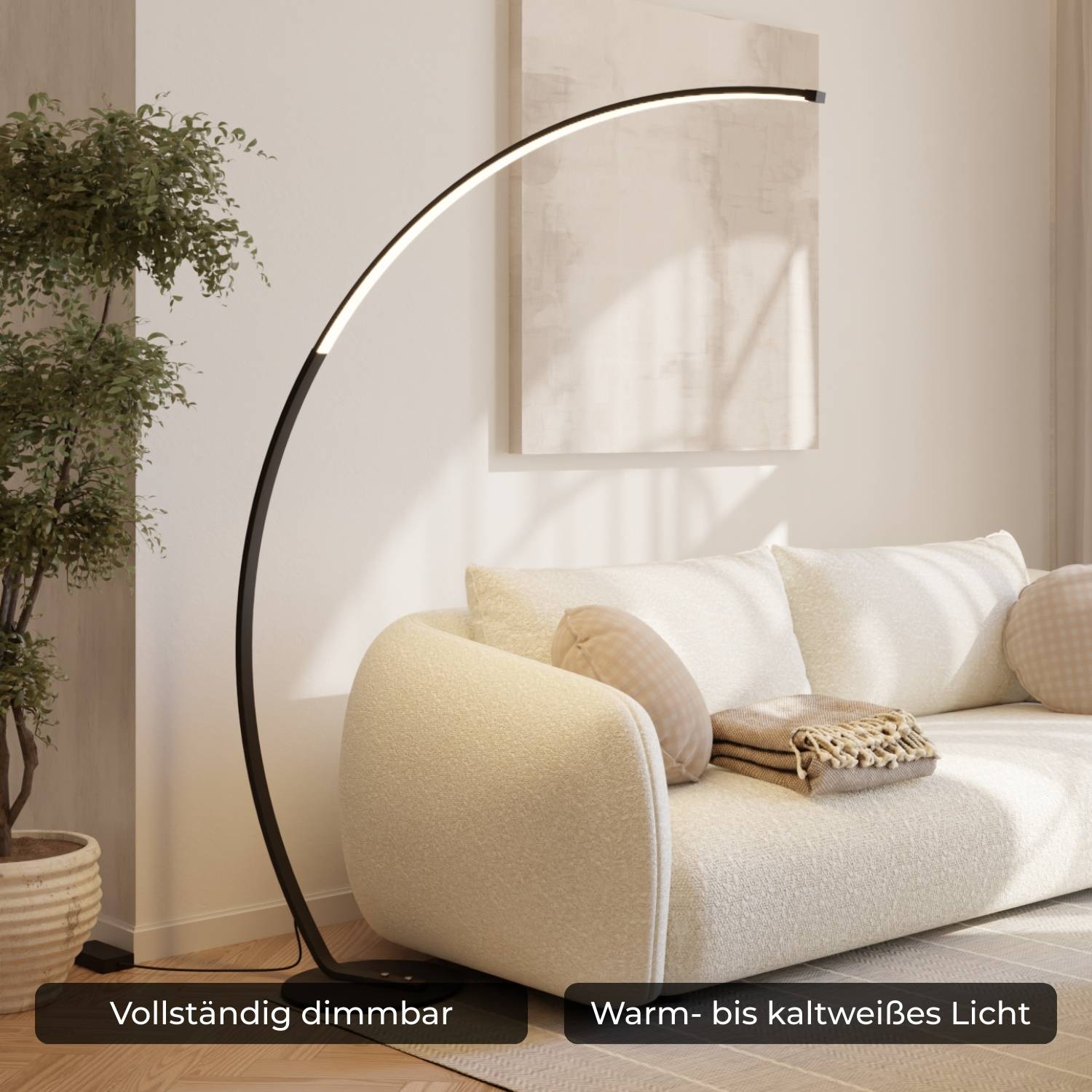 Vireon Booglamp – Minimalistische Design Vloerlamp voor Woonkamer & Leeshoek | Restfield