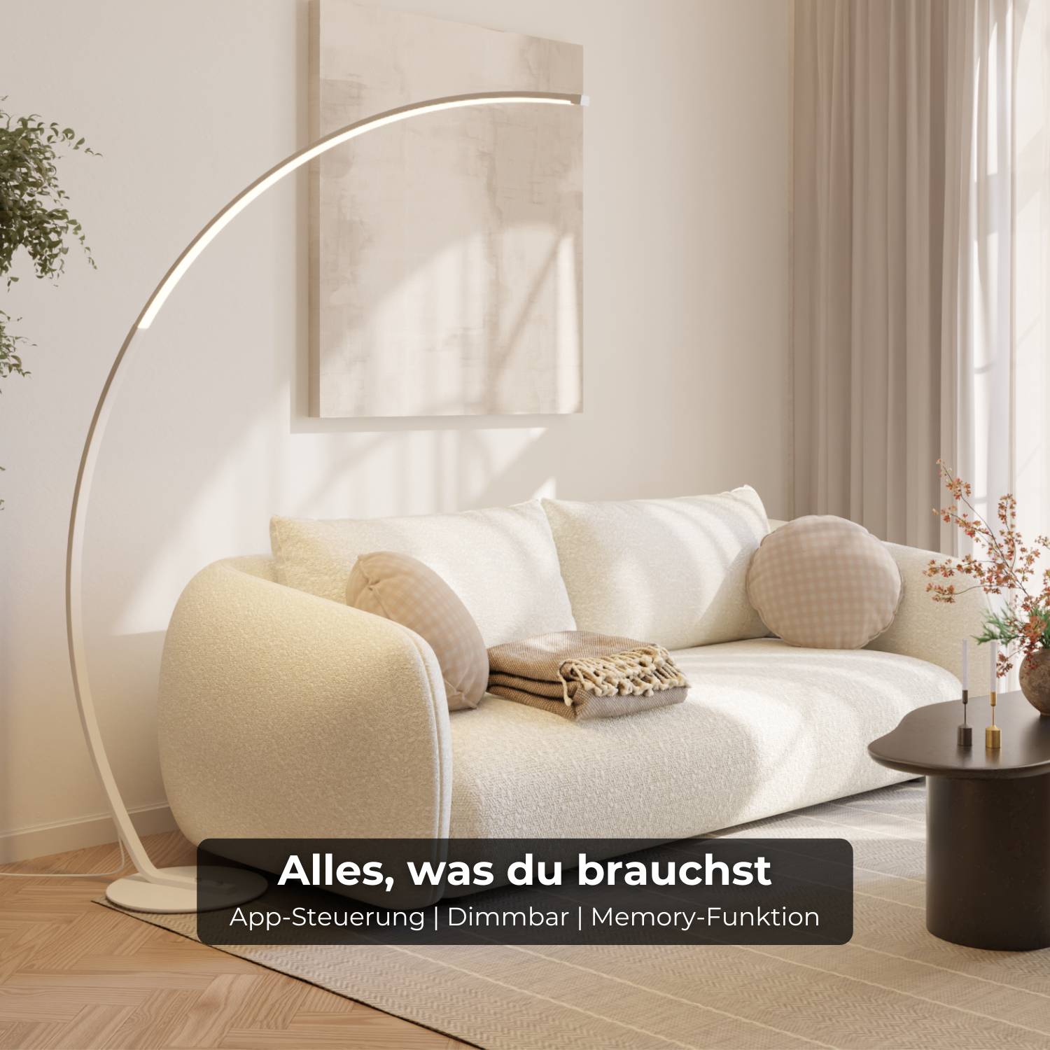 Vireon Booglamp – Minimalistische Design Vloerlamp voor Woonkamer & Leeshoek | Restfield