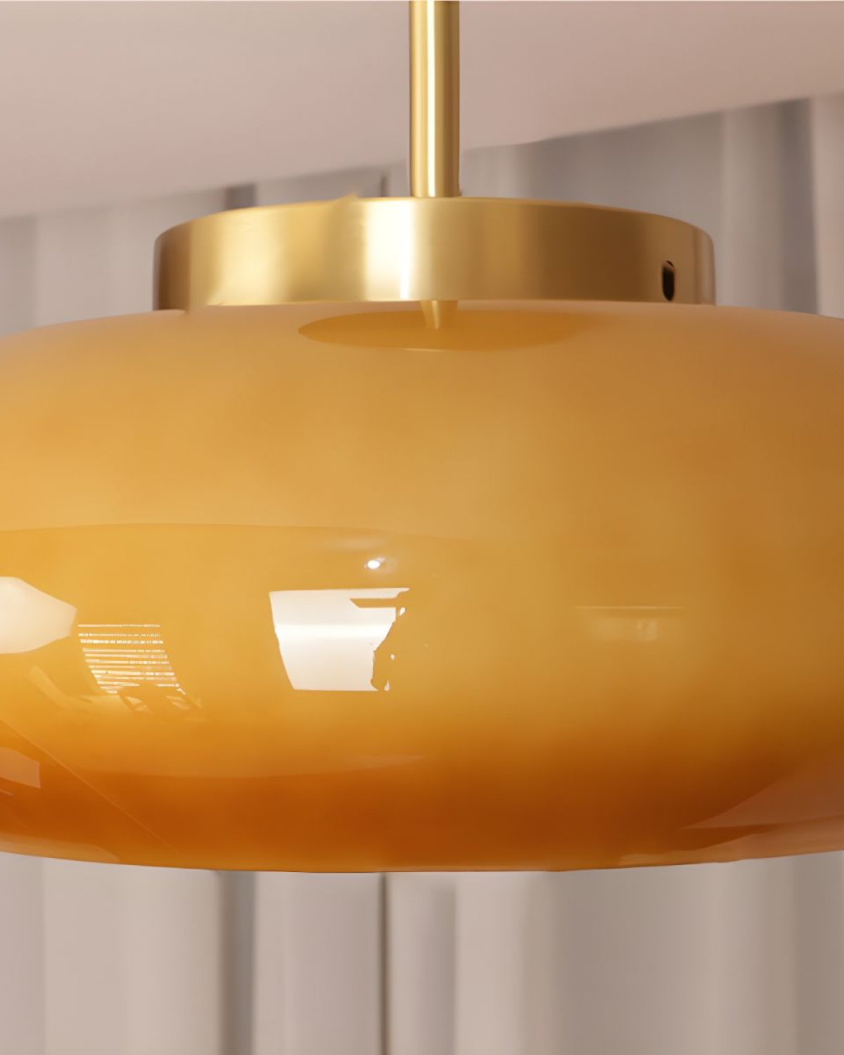 Hanglamp Glas Goud 40cm E27 Amber Wit Modern Design | Restfield