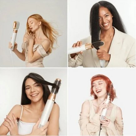 Professionele 5-in-1 airstyler met opzetstukken en luchttechnologie voor drogen, krullen, volume en glad haar | Restfield