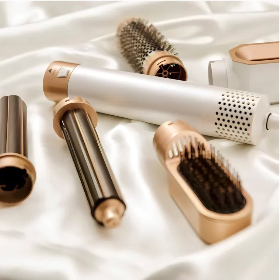 Professionele 5-in-1 airstyler met opzetstukken en luchttechnologie voor drogen, krullen, volume en glad haar | Restfield