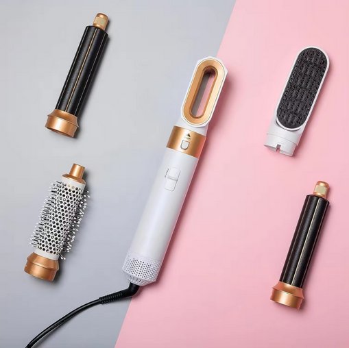 Professionele 5-in-1 airstyler met opzetstukken en luchttechnologie voor drogen, krullen, volume en glad haar | Restfield