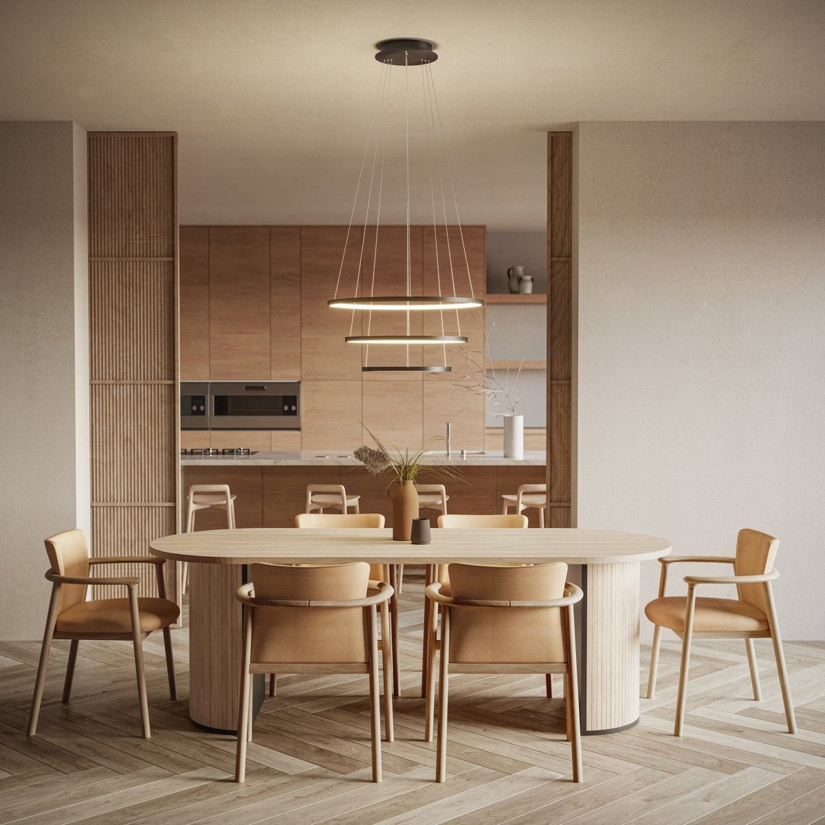 LED Hanglamp Ringen 70-55-40cm Dimbaar Aluminium Design | Restfield