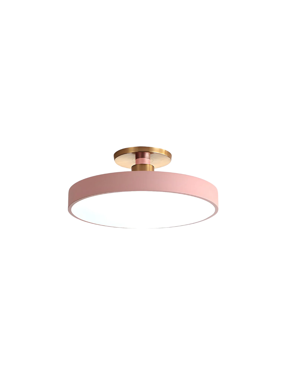 Moderne ronde plafondlamp met goud detail en acryl diffuser – minimalistische semi flush design verlichting voor woonkamer en slaapkamer | Restfield