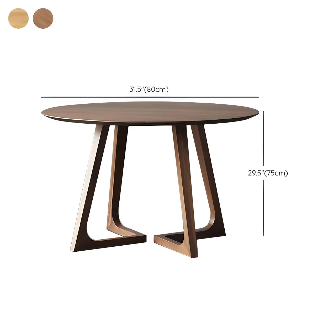 Ronde Houten Eettafel met Interlock Onderstel – Moderne Kleine Dining Tafel in Walnoot of Naturel | Restfield