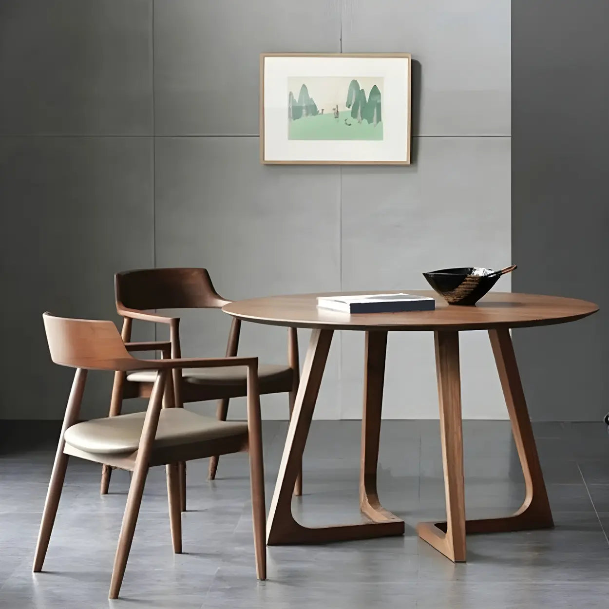 Ronde Houten Eettafel met Interlock Onderstel – Moderne Kleine Dining Tafel in Walnoot of Naturel | Restfield