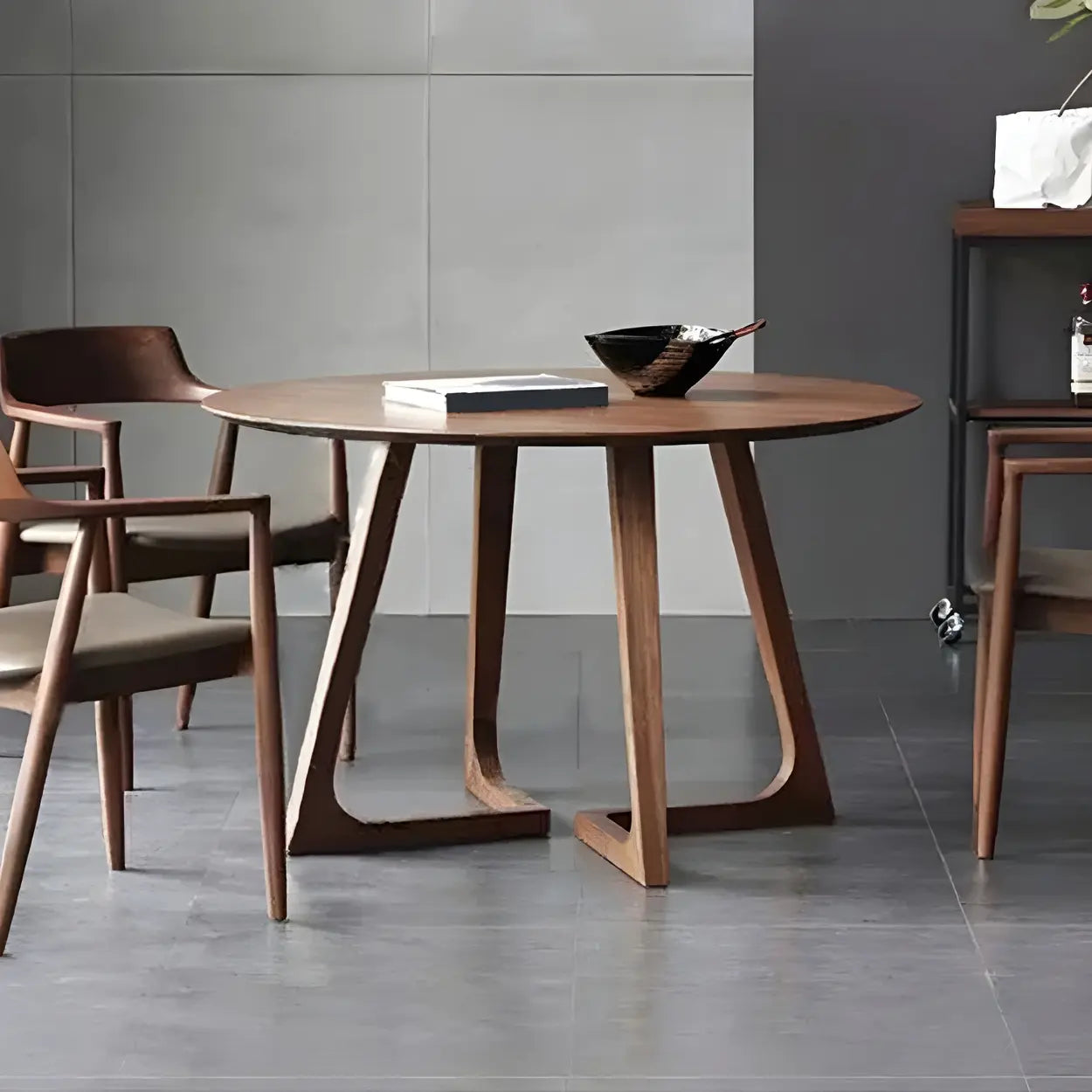 Ronde Houten Eettafel met Interlock Onderstel – Moderne Kleine Dining Tafel in Walnoot of Naturel | Restfield