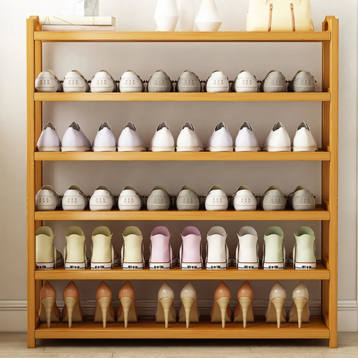 Bamboe Schoenenrek Vrijstaand Scandinavisch Design Met Meerdere Lagen Voor Hal En Slaapkamer | Restfield